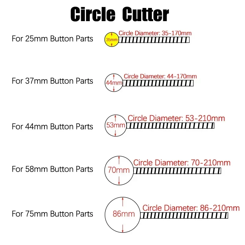 Adjustable Circle Cutter Figure Cutter for Photo Paper Cutting Knife Scrap Circle Of Models Round Knife Badge Button Maker Tools