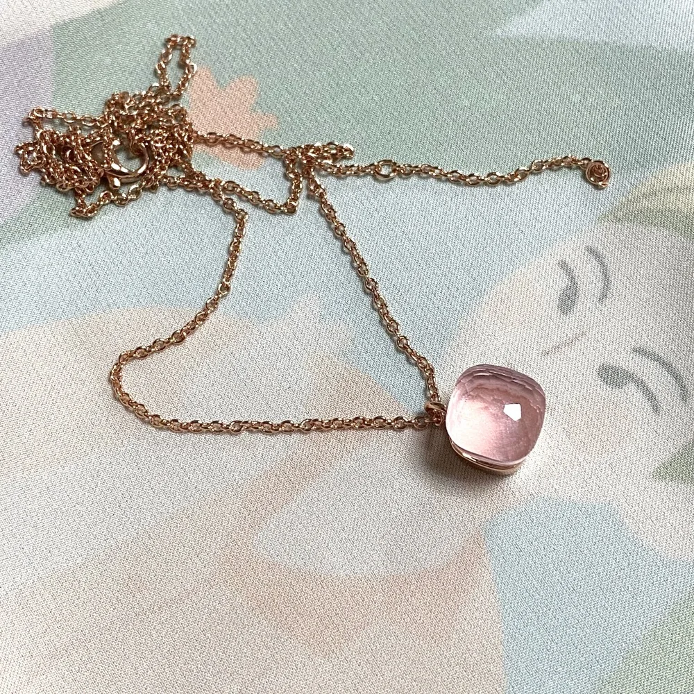 10.6mm Classic Nudo Necklace Fashion Jewelry Crystal Pendant Candy Style Colorful Crystal Pendant Necklace Gold Plated