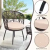 3 Piece Bistro Set, Modern Outdoor Wicker Patio Furniture with Tempered Glass Table Top and 2 Chairs, Washable Cushions 4
