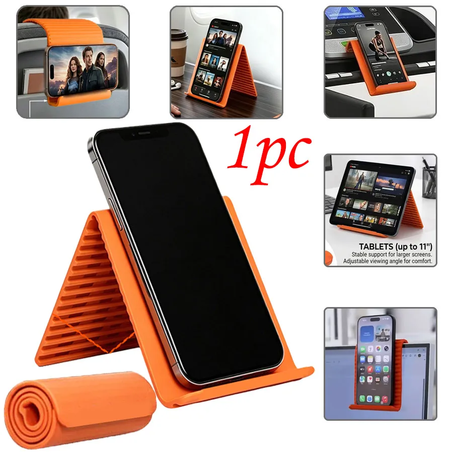Portable and Adjustable Aluminum-Silicone Phone Stand - Non-Slip Desktop Holder