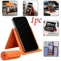 Portable and Adjustable Aluminum - Silicone Phone Stand - Non - Slip Desktop Holder (Orange Standard)