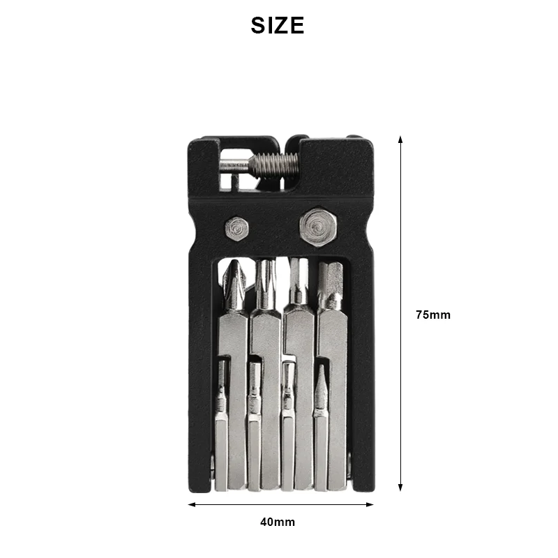 Foldable Multifunction Bike Repair Tool Kit with Chain Cutter and Screwdriver
