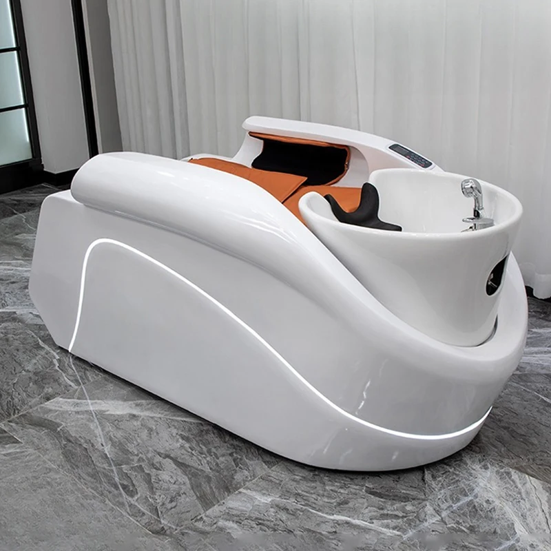 

Massage Luxury Shampoo Chairs Barber Shop Hair Wash Shampoo Chairs Minimalistic Haircutting Massageador Salon Furniture WZ50SC
