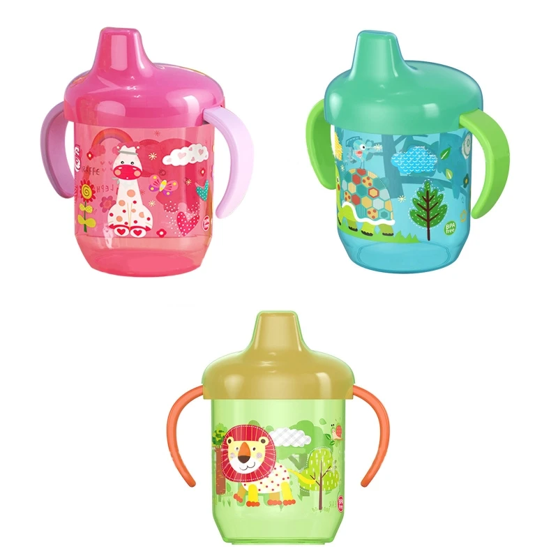

260Ml Infant Water Bottles Cartoon Learning Drinking Cup with Integrated Handle and Sealing Lid for Baby Gilrs Boys Drink Water