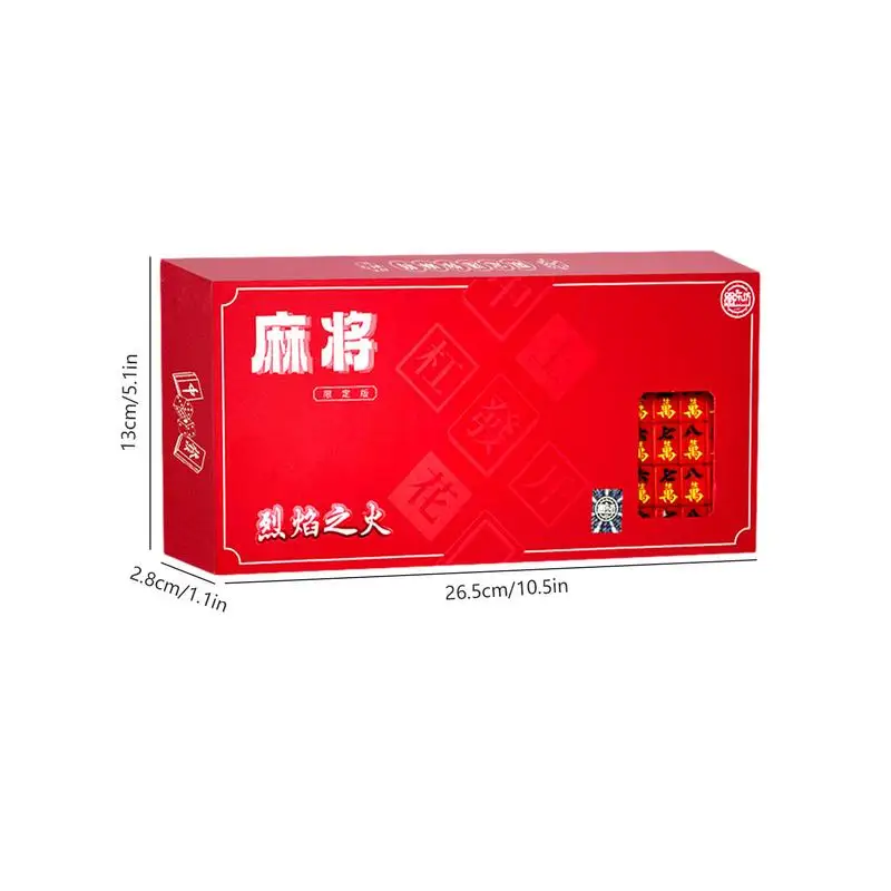Small Mahjong Set Portable Mahjong Board Games For Adults Traditional Chinese Mahjong Tiles Outdoor Dormitory Travel Game 6