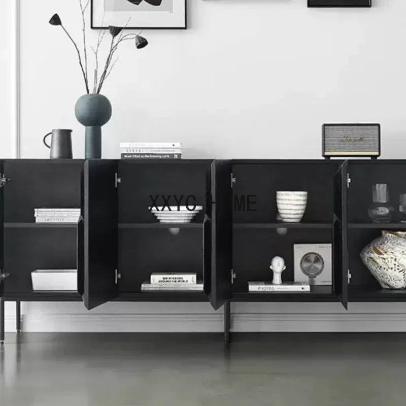 Solid Wood Black Display Cabinet Entrance Bar Coffee Living Room Sideboard Shelf Headboards Credenza Furniture Lounge et AA