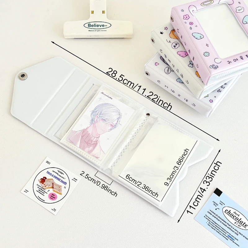 Ins Style Mini Angel Puppy Kitten Envelope Card Holder 3inch Card Book Korea Sweet Style Mini Card Storage Book Polaroid Album 5
