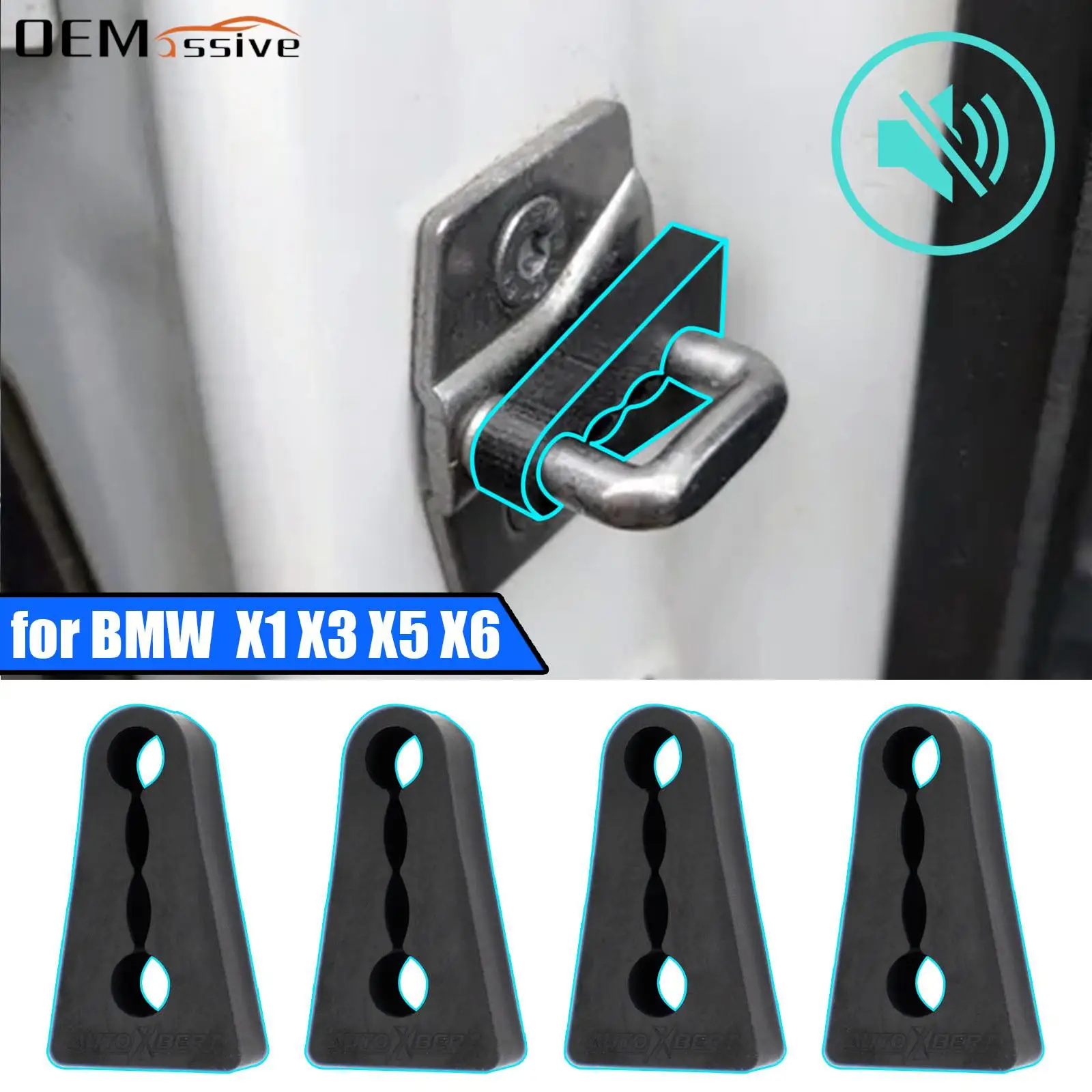 Door Lock Damper For BMW X1 X3 X5 X6 E84 E83 F25 E70 E71 Soundproof Insulation Quiet Screaks Deaf Creaking Noise Seal