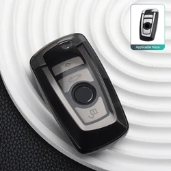 Premium TPU Car Key Case - Luxury Vehicle Accessory Protection (Transparent Black B)