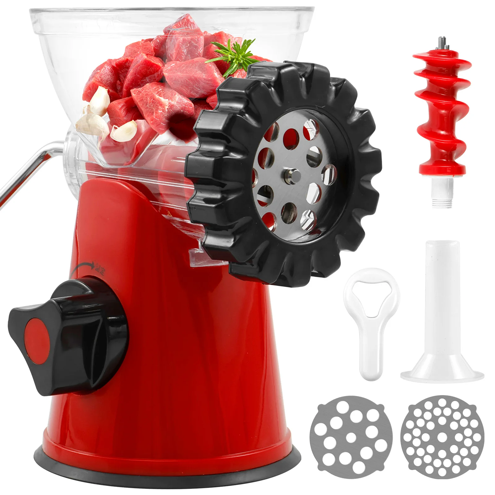 Meat Grinder 10.7&times;18&times;9.5cm Manual Meat Grinder with Hand Crank Food Grade Fast Cutting Mincer Multifunctional Mincer Sausage Maker Machine meat grinder