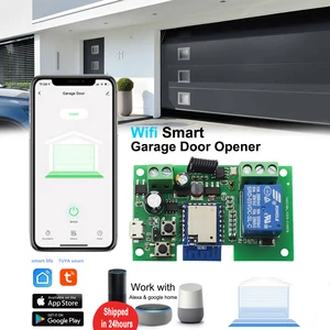 Умная гаражная дверь Tuya, управление Wi-Fi, устройство открывания ворот, пульт дистанционного управления приемником, таймер включения, выключения, релейный модуль, открытие ворот Alexa Google Home