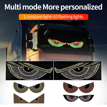 Display flessibile per parabrezza a LED per auto con motori iniziali di demone lampeggiante animato Luce dinamica per parabrezza anteriore e posteriore