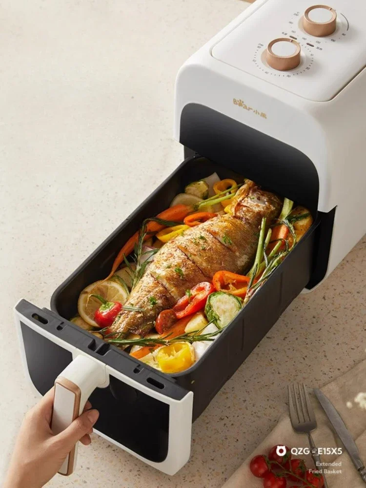 Bear 220V Air Fryer Household 6L Electric Oven 1500W Air Electric Fryer French Fries Machine Oil-free Electric Fryer 3