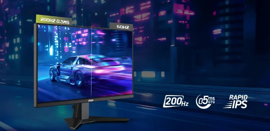 2025년형 MSI MAG 244F IPS FHD 23.8인치 200Hz 0.5ms (GtG, 최소) Fps 게이밍 모니터 (데스크탑 PC용)