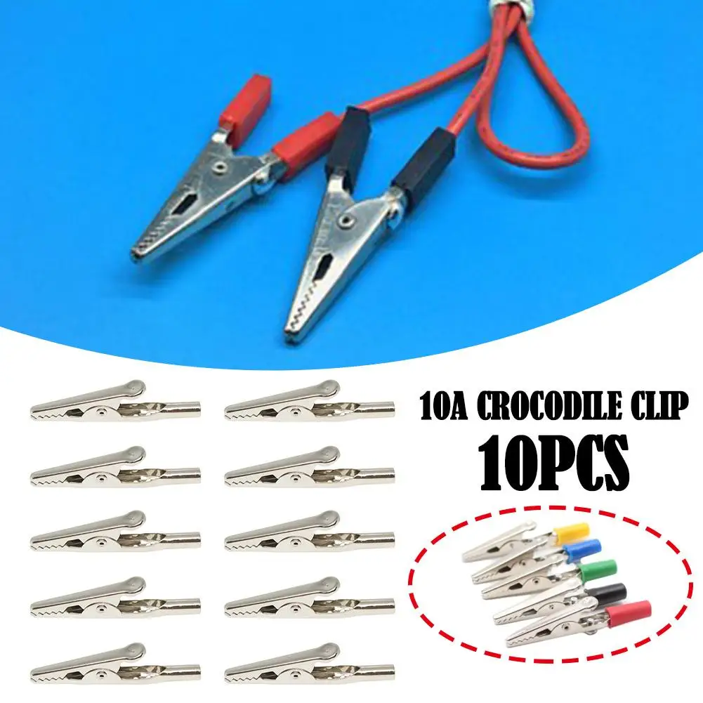 Alligator Clips 10Pcs 51mm Metal Alligator Clips Crocodile Clip Electrical Test Cable Lead Probe Clip 27