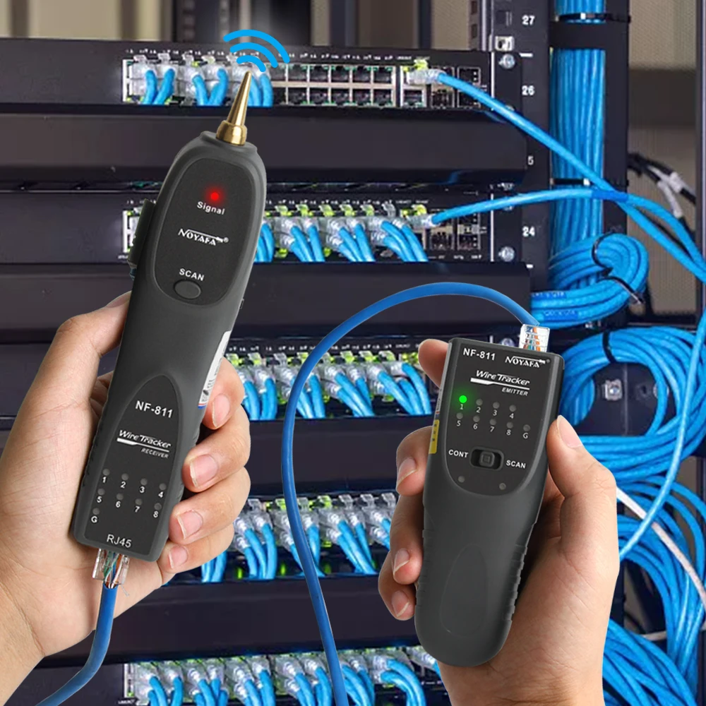 Noyafa Novo Nf811 Cabo de Rede Testador Rj11 Rj45 Telefone Fio Rastreador Toner Ethernet Cabo Detector Linha Continuidade Teste Ferramenta - Imagem 5