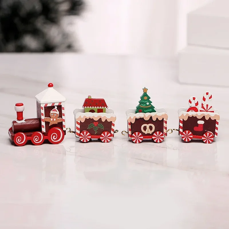 Mini Tren De Navidad De Madera ZORVYN - Pack De 2, Decoración Para Mesa Y árbol, Colores Rojo Y Verde