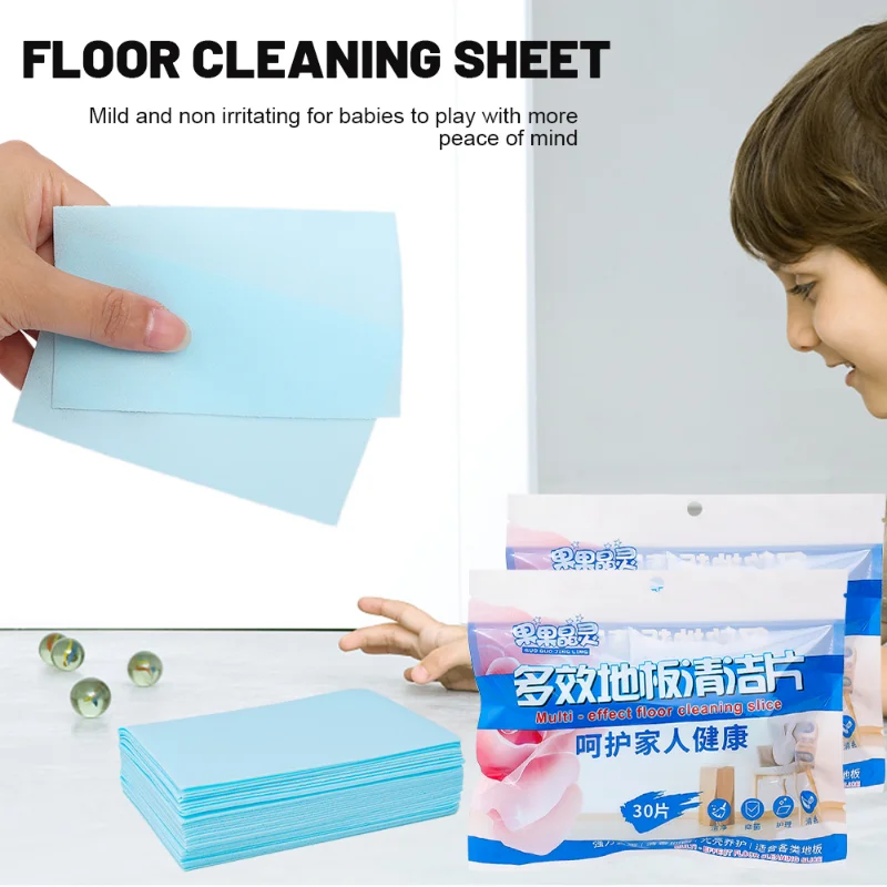 30/60/90pcs Floor Cleaner Sheets Water Soluble For Household Cleaning
