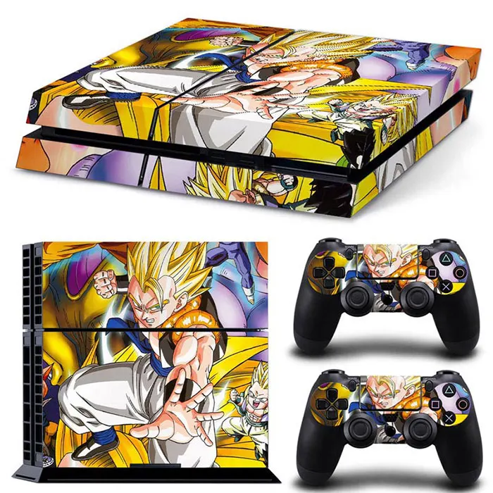 Naruto Gundam Dragon Ball Luffy Anime Vinyl Skin Sticker for PS4 Slim Console and 2 Controllers Decal Cover Game Accessories 