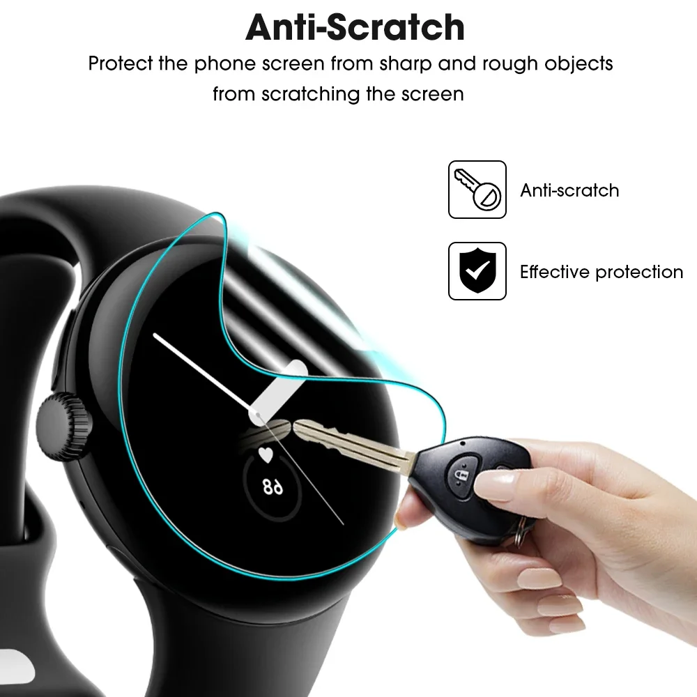 Hydrogel Film Screen Protector for Smartwatches - Clear Slim Anti-Scratch Soft TPU