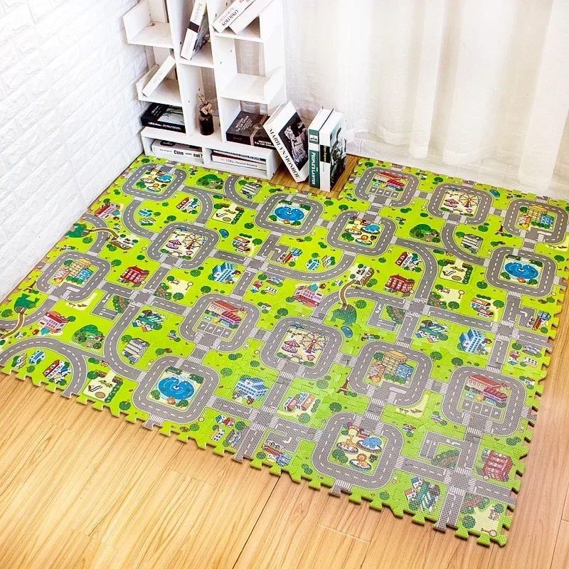 Puzzle Play Mat Baby Play Mat Foam Play Mat Play Mat 9pcs/lot Baby Play Mat Children Rug Soft Floor Toys Road Traffic Soft Floor Home Decor EVA Kids Foam Puzzles Kids Carpet Playmat