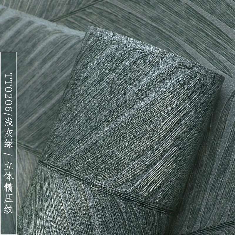 Estéreo Estilo Nórdico Moderno Minimalista Folha de Bambu Cor Verde Planta Ins Papel de Parede Quarto Sala de Estar Fundo Papel de Parede. 3d