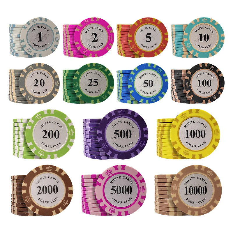 5pcs/Lot Crown Texas Poker Mahjong Chips 4X0.33cm Casino Coins Baccarat Card Protector Outer Fired Clay Inner Iron Sheet 14g
