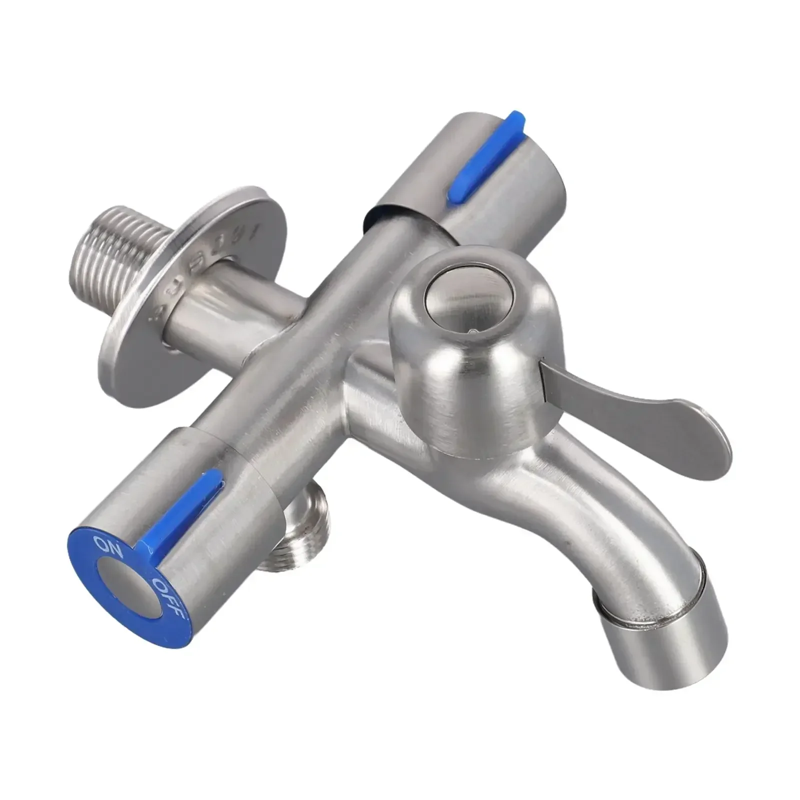 Bathroom Accessories Three Way Faucet Stainless Steel Bathroom Tap Sink Faucet Washing Machine Faucets Balcony Mop Pool Toilet Diverter 1x
