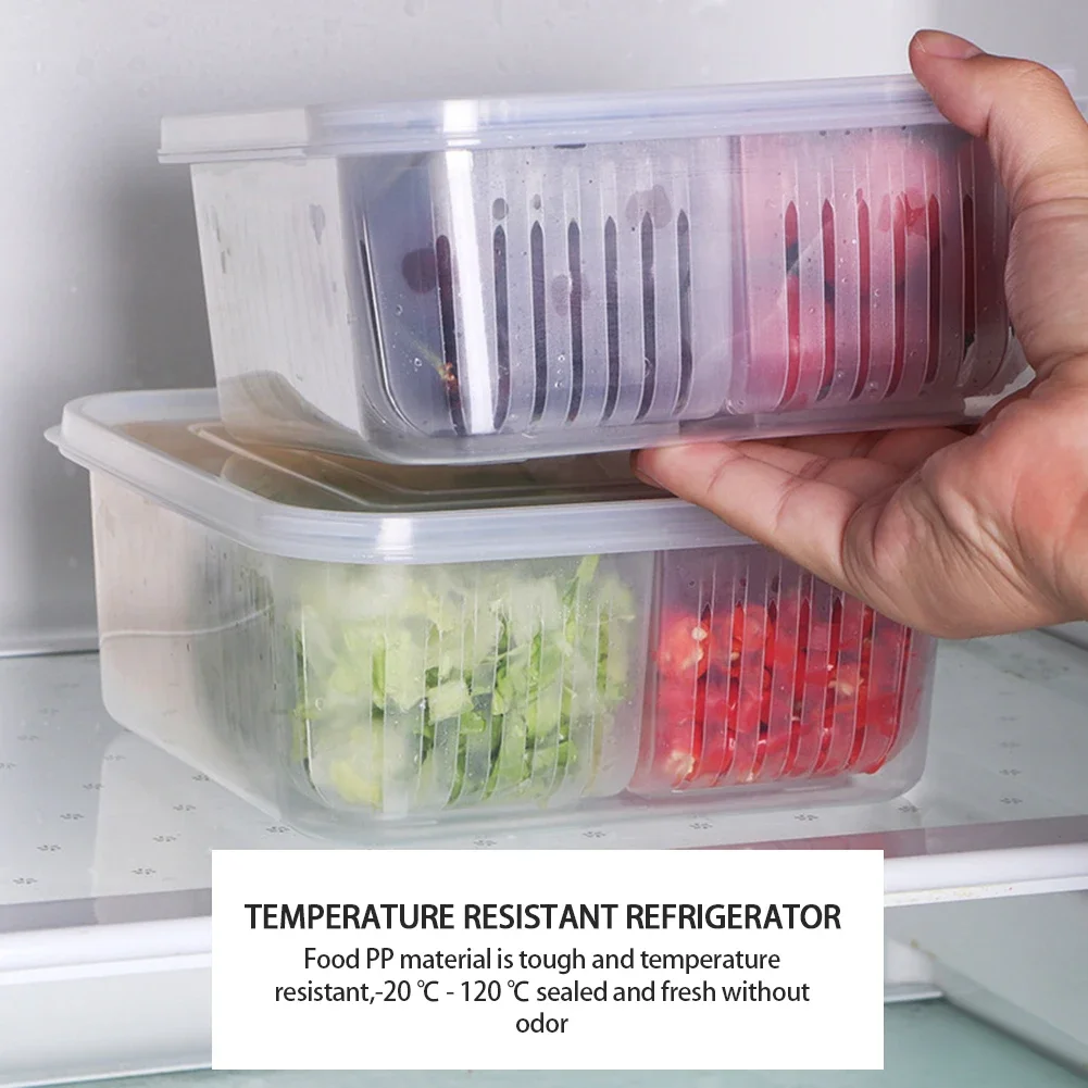 Description Picture 5 of itemFresh Keeping Box Refrigerator Onion Ginger Garlic Food Storage Plastic Transparent Drain Food Sealed Box