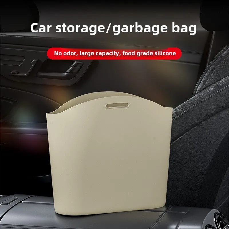 Car Trash Cans Silicone Hanging Trash Bins for Vehicle Storage And Collection Space Saving Organizer Foldable Bins