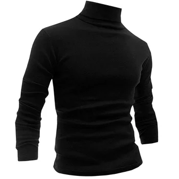 Sweatwear Uomo Anti-pilling Maglione dolcevita lavorato a maglia di alta qualità Slim Fit Pullover a maniche lunghe Tinta unita Tendenza Abbigliamento uomo 1