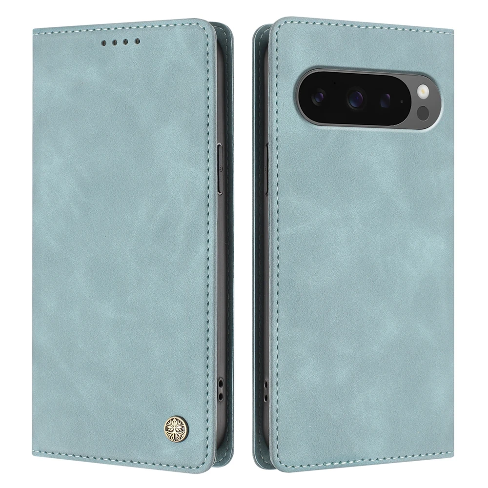 Premium RFID Blocking Magnetic Leather Wallet Card Case with 3D Logo Badge