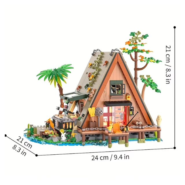 1486PCS Forest House building blocks with LED light Tree Cabin Display Set Buildable brick Kit for Nature Lovers Adults Kids 2