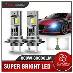 High - Performance Turbo LED Headlight Bulbs - 300W CANBUS Lights, 30000LM, Wireless with Fan Integration (4300K White Yellow)
