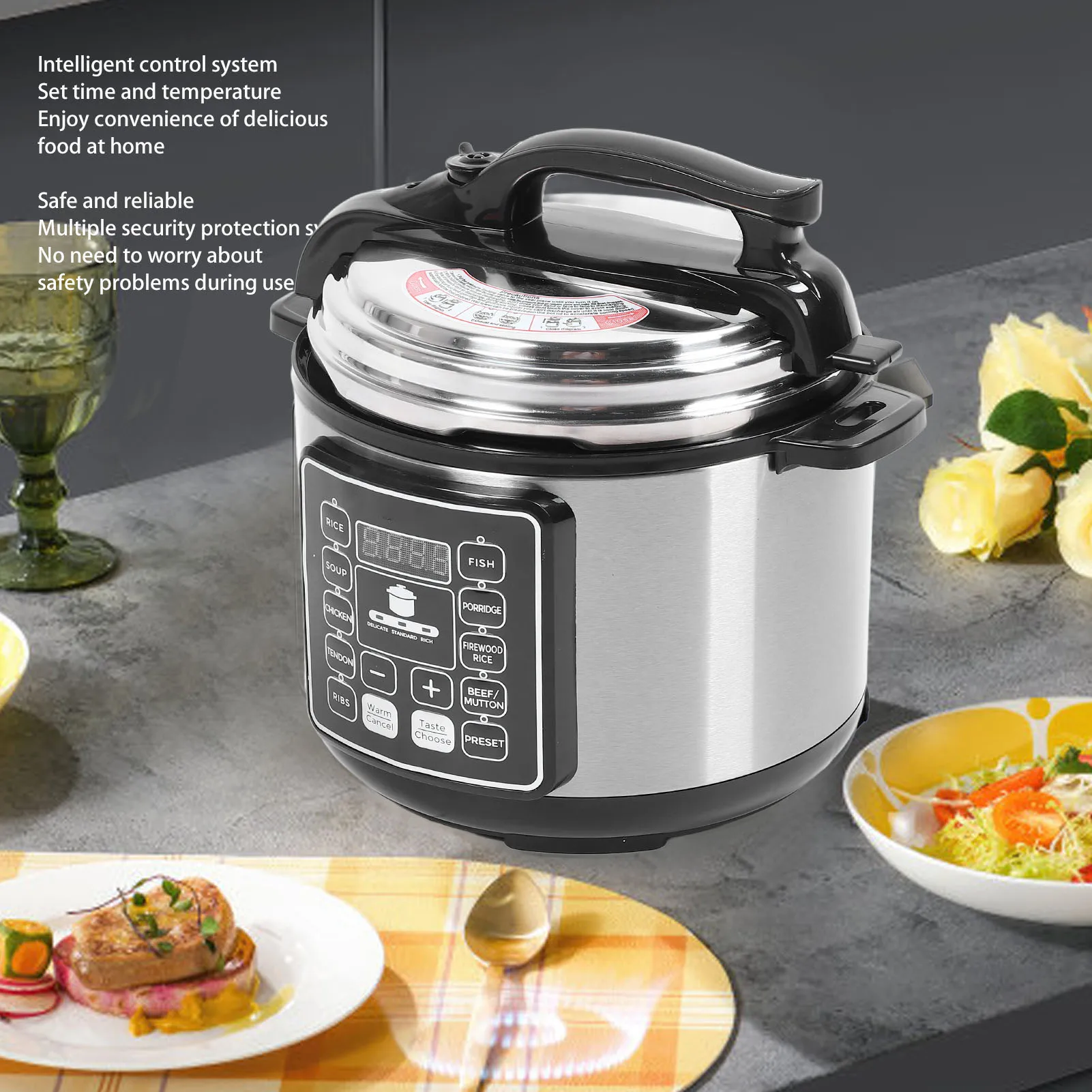 Electric Pressure Cooker 5L Large Capacity Smart Instant Multi Cooker for Rice Soup Porridge pressure cooker