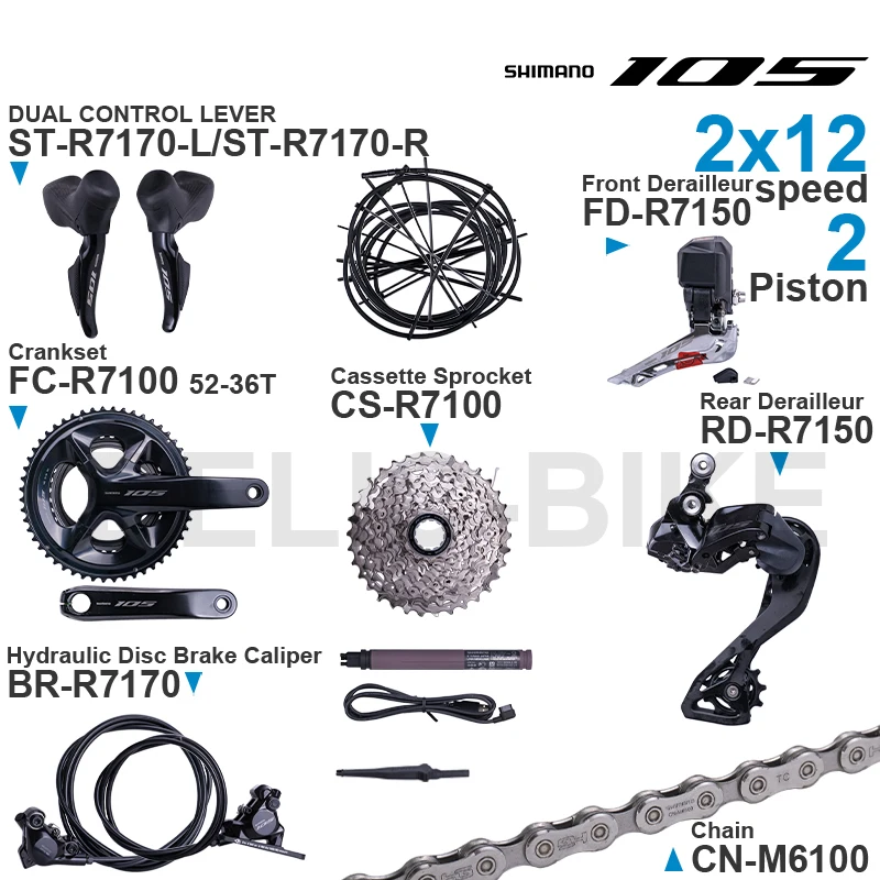 Shimano 105 7150 グループセット シマノ 新型105 Di2 R7150/R7170 油圧ディスクブレーキ仕様