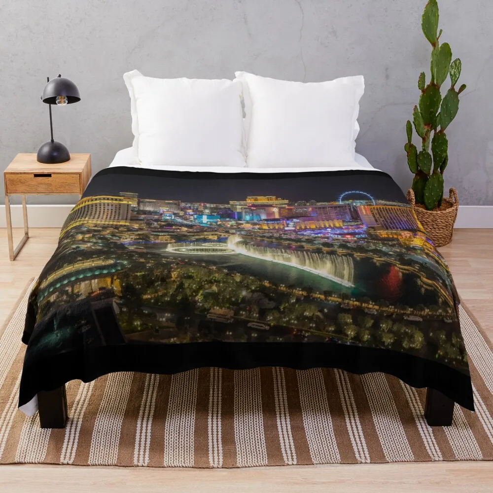 

Las Vegas, Nevada - Iconic Skyline - Popular Travel Destination Throw Blanket Luxury Brand Decoratives fluffy Custom Blankets