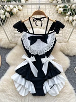 Sexy Spicy Girl ter Small  Sve Color Colion  Knot Waist Cinching  Swimsuit Women Summer P...