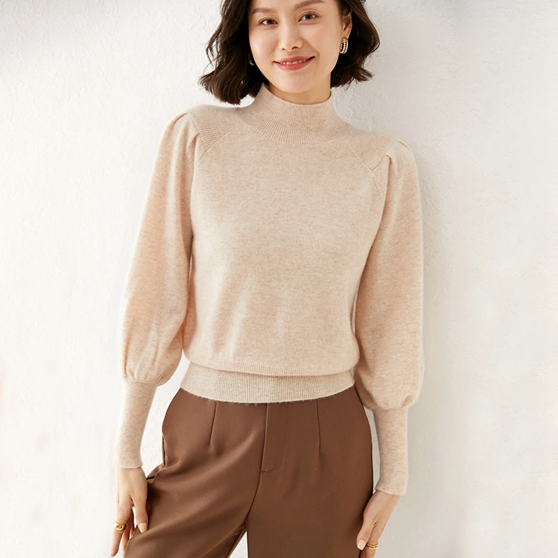 

Осенне-зимний новый свитер, Женский пуловер с полувысоким воротом, повседневный Модный трикотажный топ, женская зимняя теплая куртка