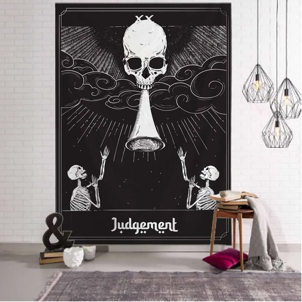 

Skeleton art tapestry wall hanging home wall decoration blanket psychedelic hippie bohemian aesthetics room art decoration