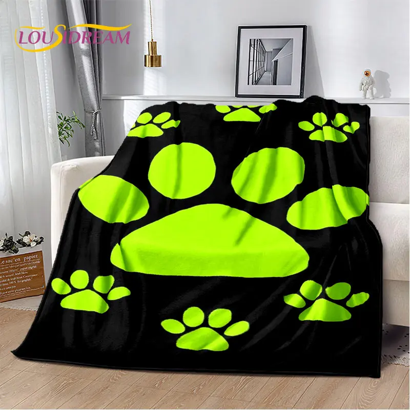 Pets Footprint Sole Series 3D Soft Plush Blanket,Flannel Blanket