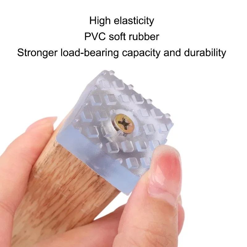 Transparent Furniture Leg Protectors with Soft Shockproof Skid Glide Pads and Fixed Screws - Set of 24