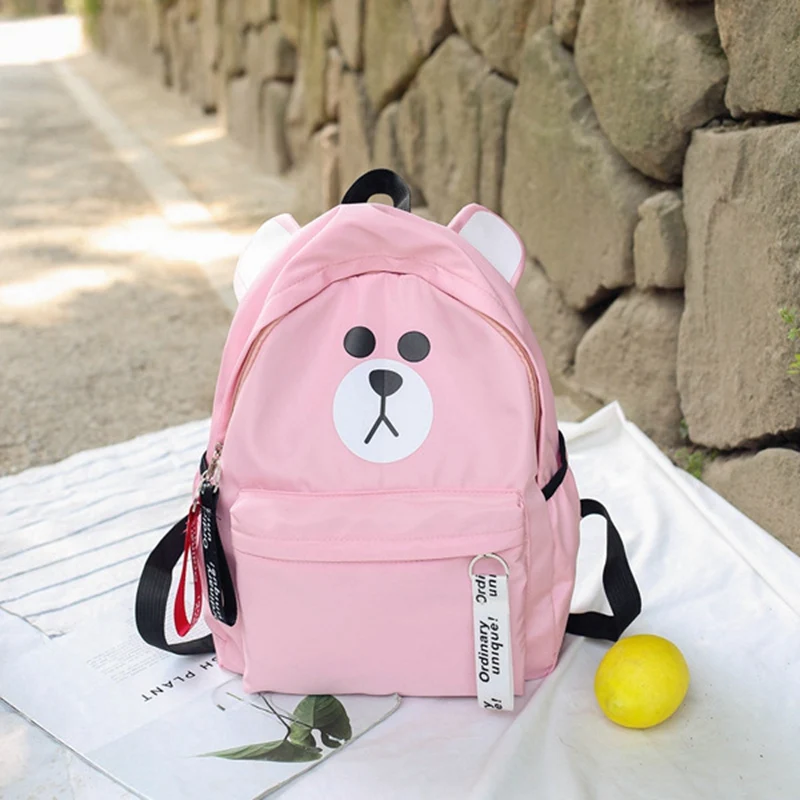 Cartoon Bear Decorated Student Backpack