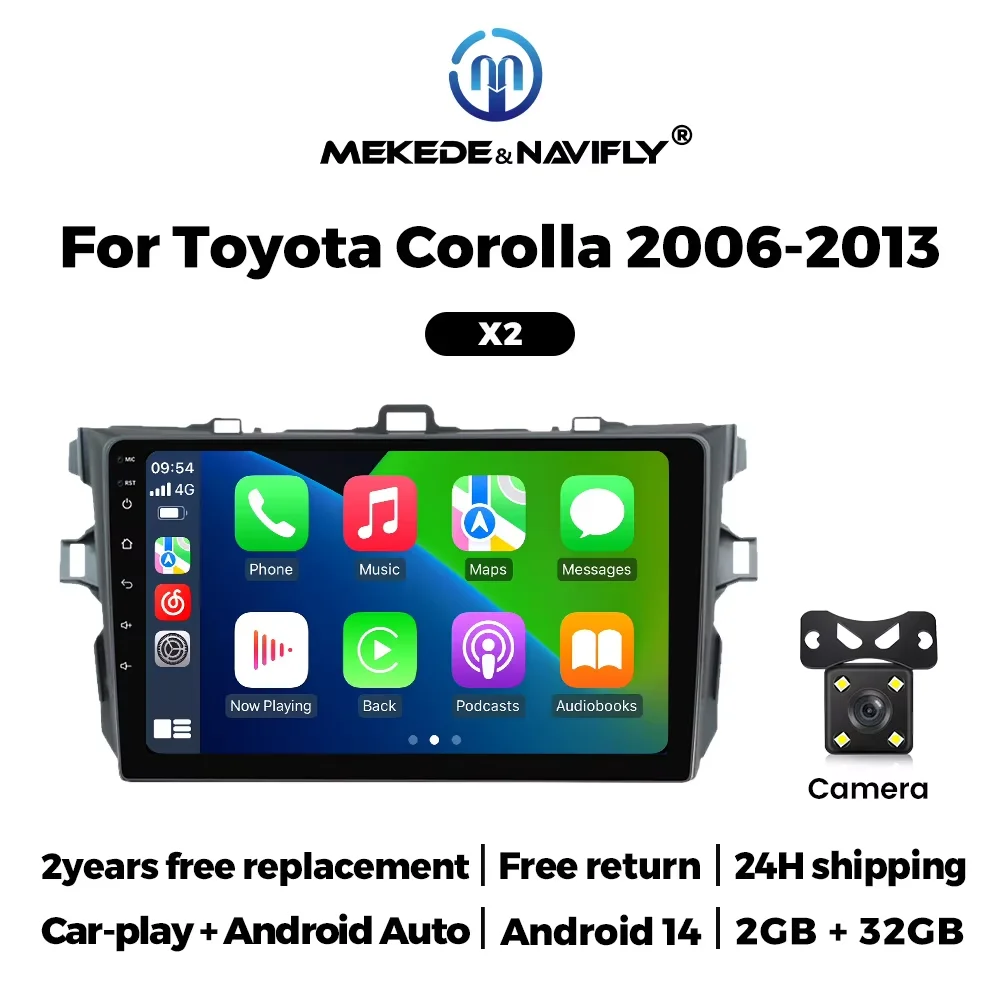 شاشة اندرويد مع كاميرا خلفية لسيارات تويوتا كورولا...