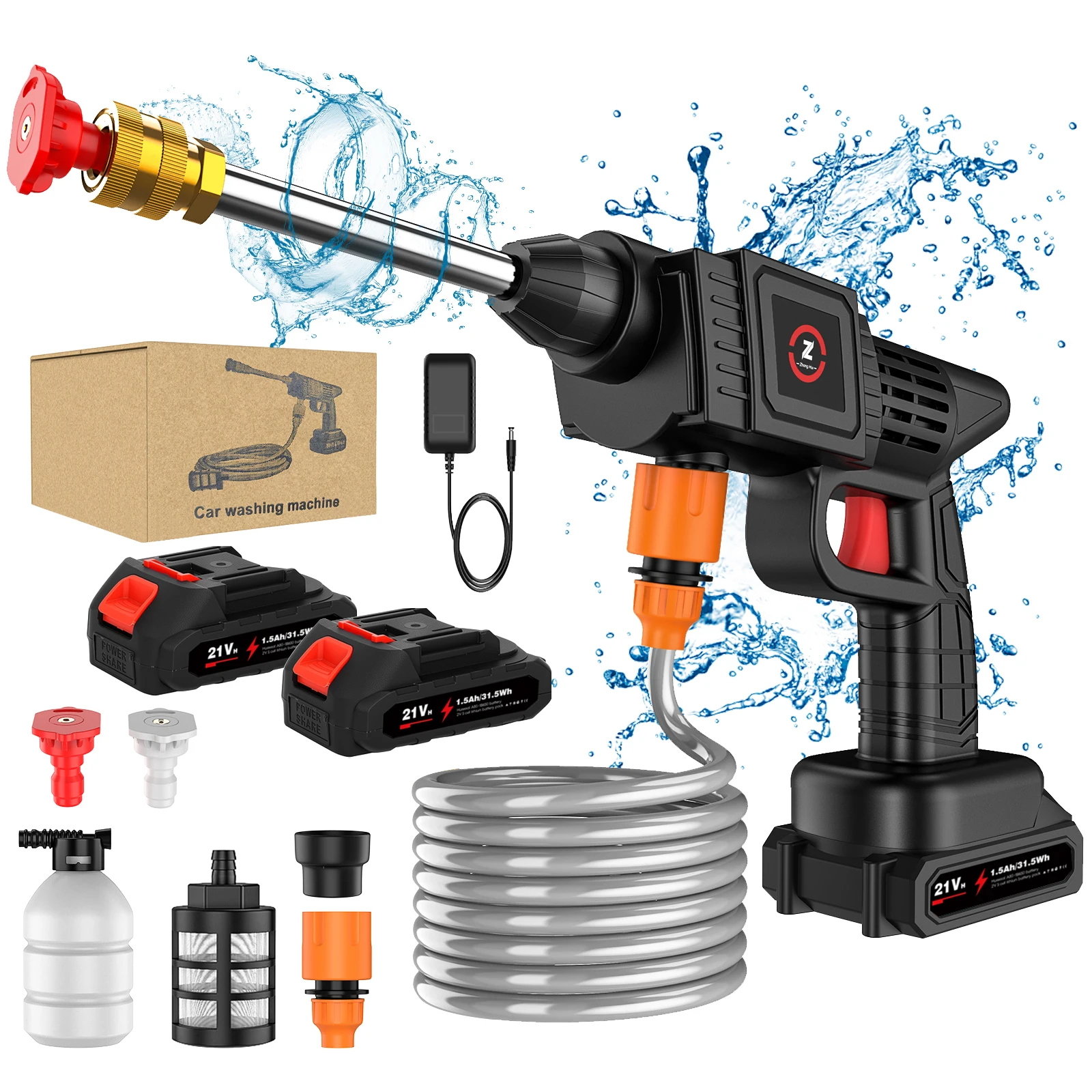 50Bar pistolet à eau nettoyeur haute pression laveuse pistolet à eau de pulvérisation lavage de voiture pression Machine de nettoyage d'eau pour Makita 21V batterie