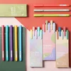 5Pcs/box Retro Kawaii Diverse Color Gel Pen Set 0.5mm Fine Tip Ballpoint Pen for Students To Write on School Stationery 1