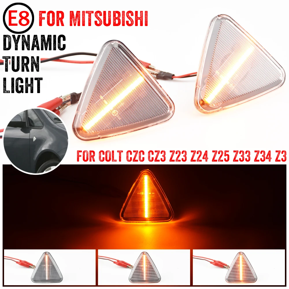 

Smoked Dynamic LED Side Marker Light Amber Turn Signal Blinker Lamp For Mitsubishi Colt CZC CZ3 Z23 Z24 Z25 Z33 Z34 Z3 2004-2012