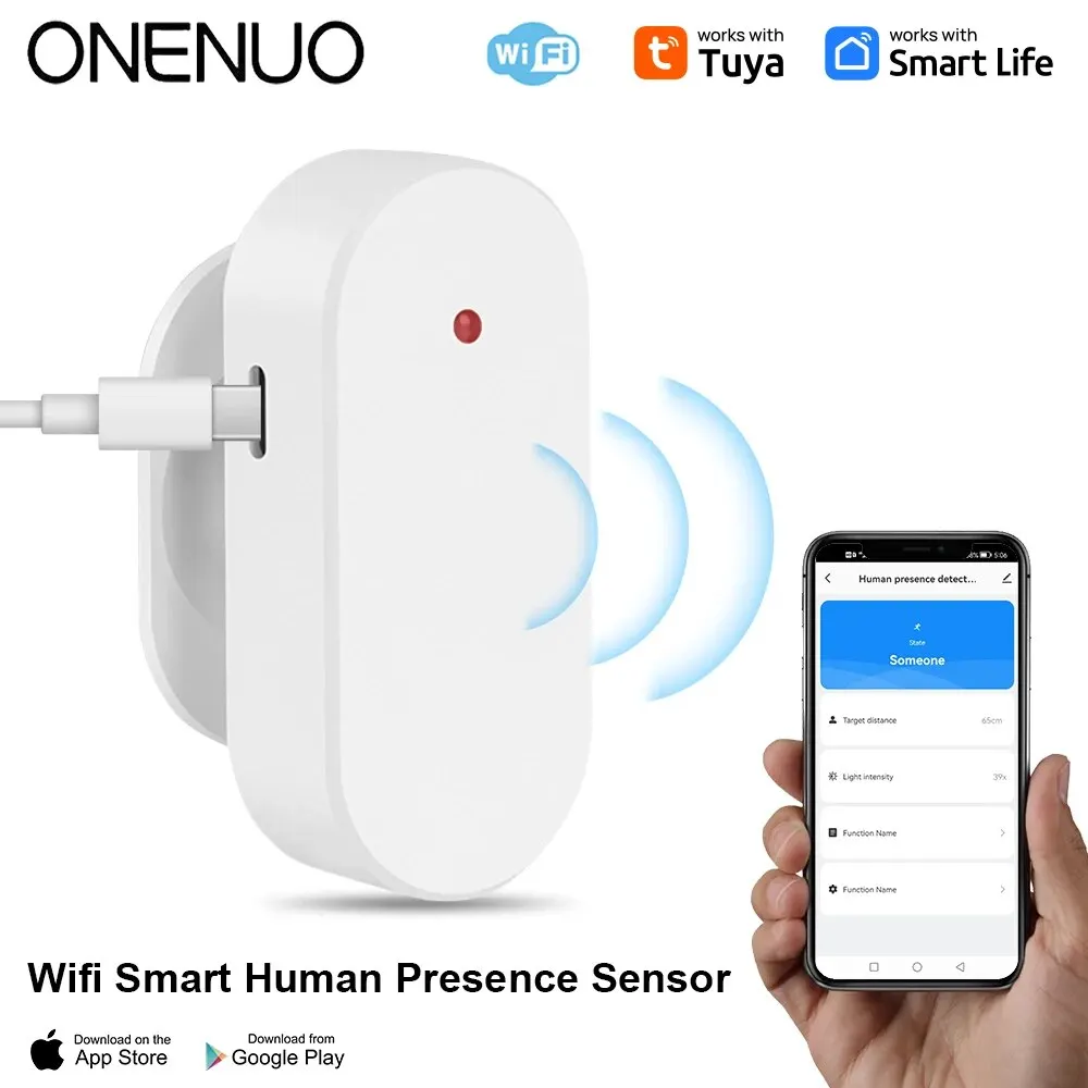  Tuya WiFi Human Presence Detector 24G Radar Distance Detection Smart Human Body PIR Sensor Support Home Assistant 