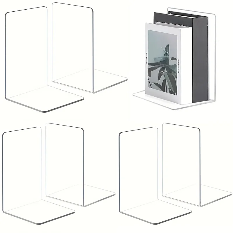 Acrylic Bookshelf 2pcs Heavy-duty Non Slip Transparent Desk Storage Rack Gifts