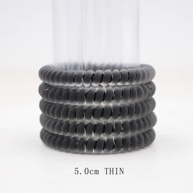 5Pcs/set New Fashion Matt Solid Telephone Wire Elastic Hair Band Frosted Spiral Cord Rubber Band Hair Tie Stretch Head Band Gum Blacksmall